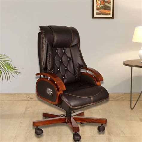 Luxury Redefined: VVIP High Back Chair with Fiber Wood Revolving Base ...