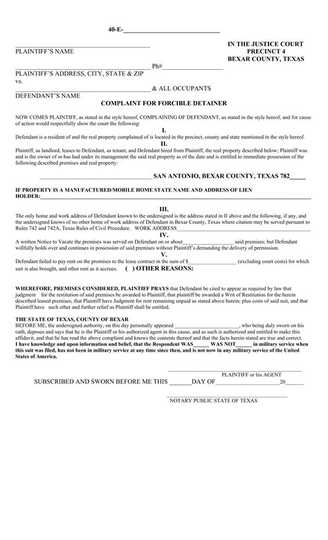Bexar County Notice To Vacate PDF Form - FormsPal