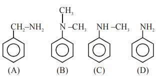 A. Phenyl methanamine B. N,N- Dimethylaniline C. N- Methyl aniline D ...