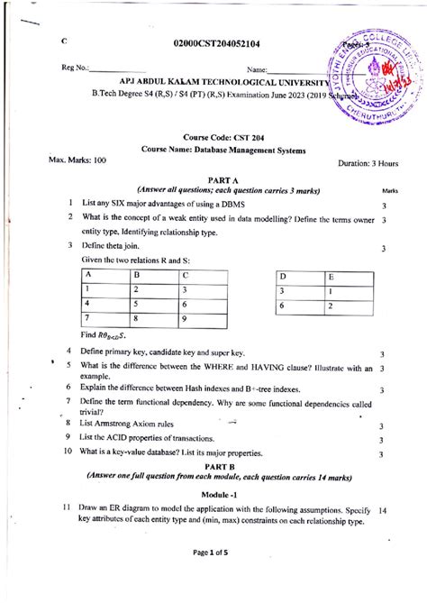 CST204 Final Exam Study Notes for Database Management Systems - June ...