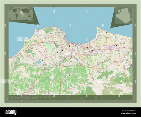 Alger, province of Algeria. Open Street Map. Locations of major cities of the region. Corner ... - map of algeria with major cities