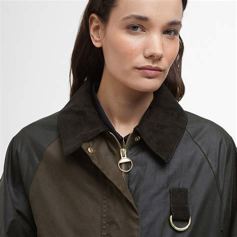 Barbour Women's Alma Wax Jacket - Archive Olive/Black/Beech with ...