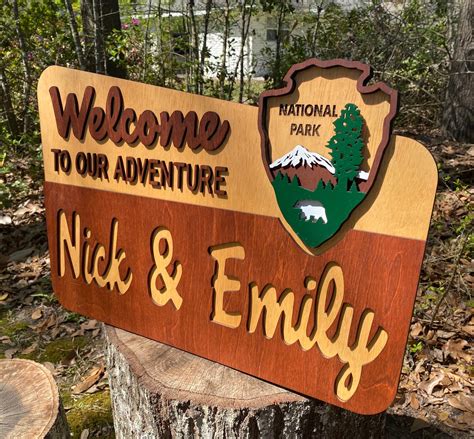 National Park Custom Sign, NPS Welcome Replica, Wedding, Camp Sign ...