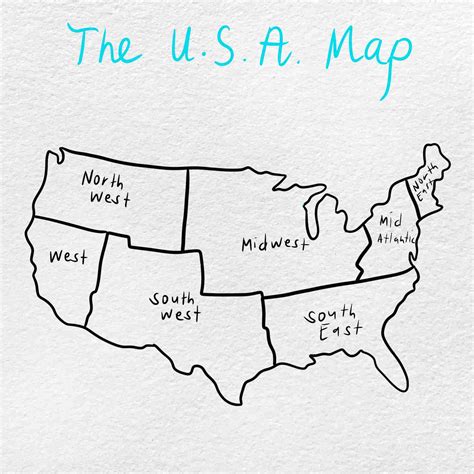 How To Draw The United States Map - Continuous Line Drawing United ...