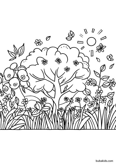Free to Print and Color Spring coloring pages for kids | BubaKids.com
