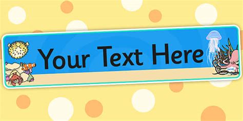 Under the Sea Themed Editable Banner For Publisher