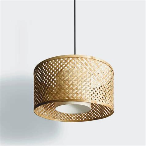 Bamboo Mushroom Pendant Lamp | Hanging Light With Bulb For Living Room ...
