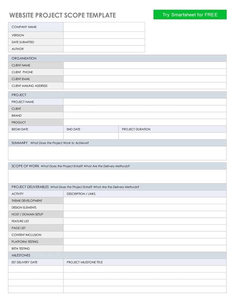 Image result for Project Scope Statement Template PDF