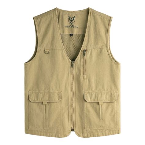 Aueoeo Thin Vests For Men, Lightweight V Neck Full Zipper Fishing ...