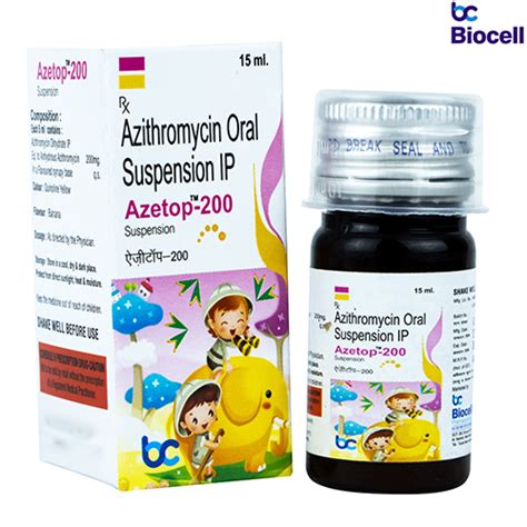 AZETOP-200 Suspension Biocell Pharmaceuticals Pvt. Ltd.