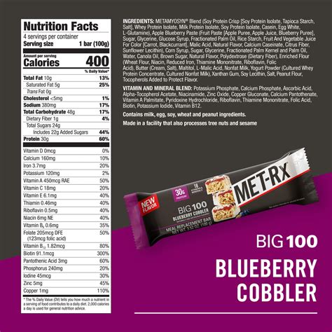 Big 100 Blueberry Cobbler Protein Bar – MET-Rx