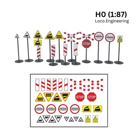 Level crossing/road signs H0 | Loco.Engineering