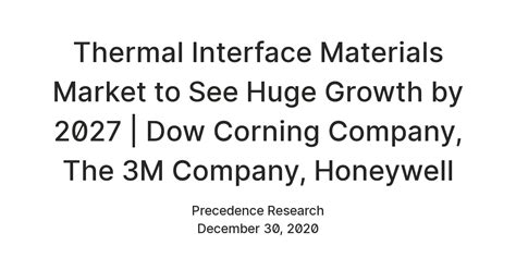 Thermal Interface Materials Market to See Huge Growth by 2027 | Dow ...