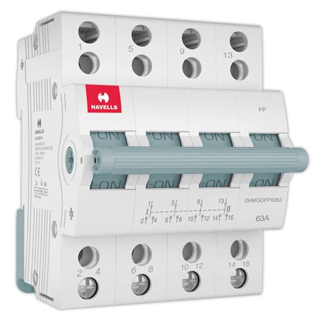 Buy Havells Euro II DHMGOFPX063 63 Amp 4 Pole MCB Online at Best Price