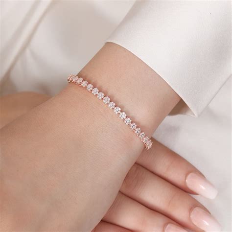 Blooming Grace Rose Gold Plated 925 Sterling Silver Flower Bracelet – Zavya