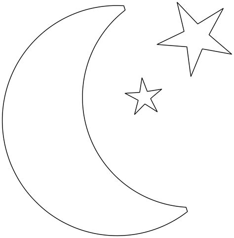 Shape of Crescent Moon and Stars | Free Printable Papercraft Templates