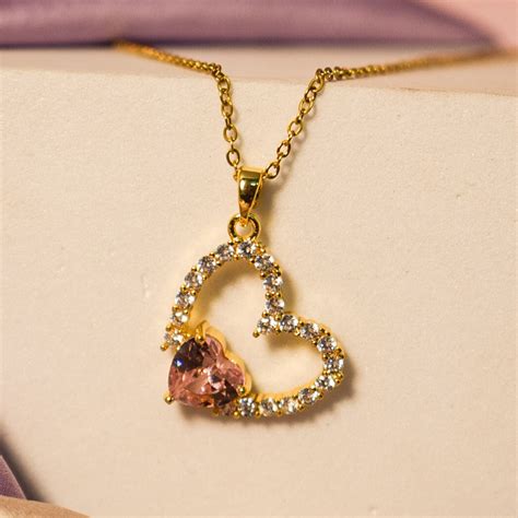 Timeless Heart Sparkle Golden Necklace | Salty – Salty Accessories