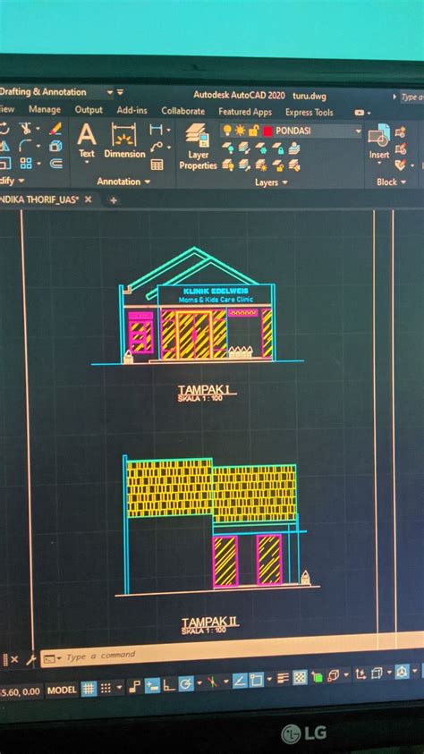 House Drawing Using AutoCAD 2007 3D 的图像结果