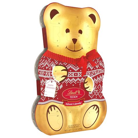 Amazon.com: Lindt Holiday Teddy Advent Calendar Assorted Chocolate ...