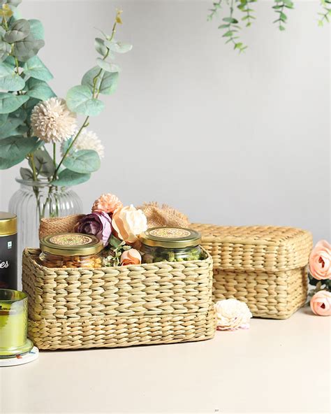 Stylish Seagrass Lid Box for Closet, Desk & Home Organization – Habere ...