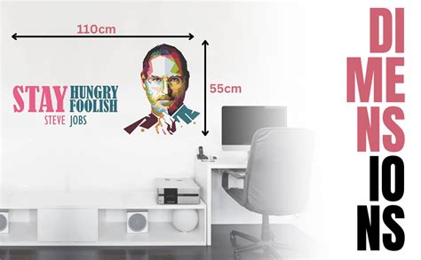 rawpockets PVC Vinyl ' Steve Jobs - Stay Hungry Stay Foolish ' Large ...