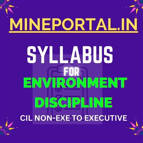 CIL NON- EXE TO EXE ENVIRONMENT DISCIPLINE SYLLABUS | Mine Portal ...