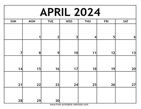 April 2024 Printable Calendar - Customize Your Monthly Schedule