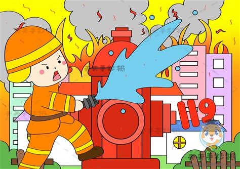 小学消防安全儿童画简单易画教程，消防安全儿童绘画作品一等奖模板 - 天天手抄报