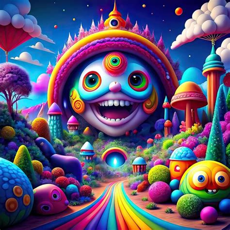 Illustration of colorful and psycodelic world | Premium AI-generated image