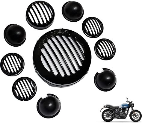 Autobrand Premium Hunter 350 Bike CNC Metal Front Rear Headlight Grill ...