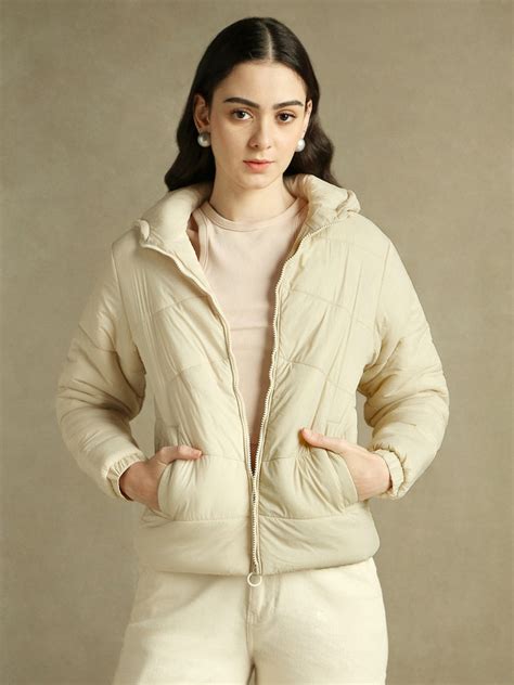 DL Woman Off White Hooded Full Sleeves Puffer Jacket – DENNIS LINGO