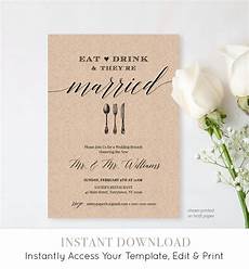 Wedding Brunch Invitations by Post Wedding Brunch Invitation Template Printable Brunch Wedding Brunch Invitations