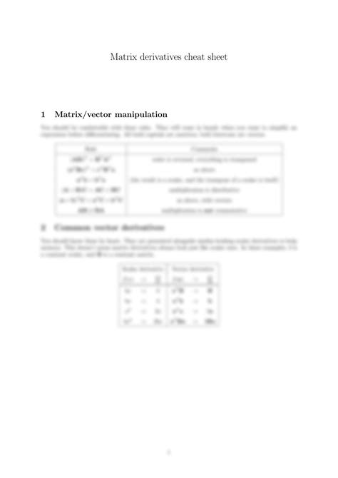Image result for Matrix Math Cheat Sheet