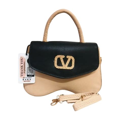 Premium Two-Tone Handbag with Unique Curved Base