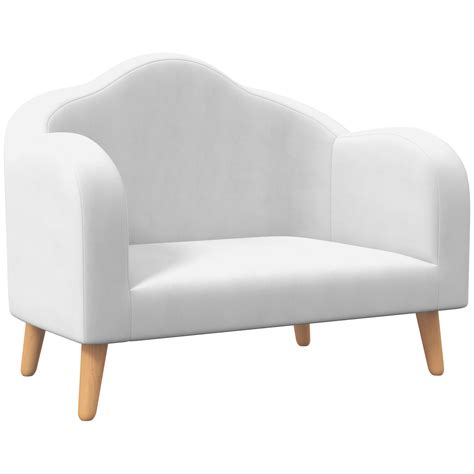 Qaba 2 Seater Kids Sofa with Soft Foam Padded, Anti-Tipping Design ...