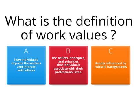 Image result for Work Values Test