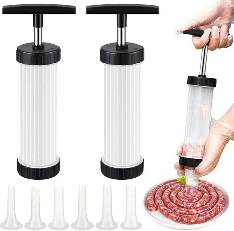 Amazon.com: Threlaco 2 Set Sausage Stuffer, Homemade Manual Sausage ...