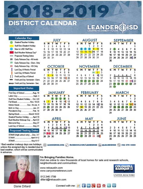 2018-2019 Academic Calendars for RRISD and LISD