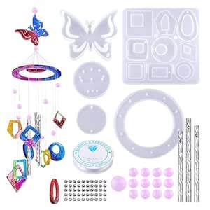 HASTHIP® Resin Molds, Wind Chimes Resin Molds Silicone Kit Butterfly ...