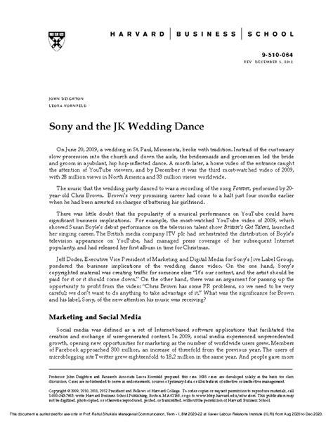 Sony and the JK Wedding Dance - 9 -5 1 0 -0 6 4 R E V : D E C E M B E R ...