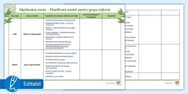 Planificare săptămâna verde pentru preșcolari – Model