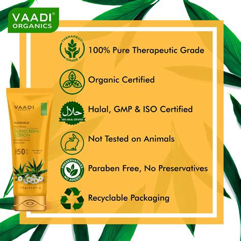 Sunscreen Lotion SPF-50 with Aloe Vera & Chamomile (110 ml) – Vaadi ...