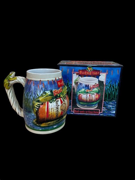 Budweiser Frog Stein with Certificate Bud-weis-er 1996 | #4630660541