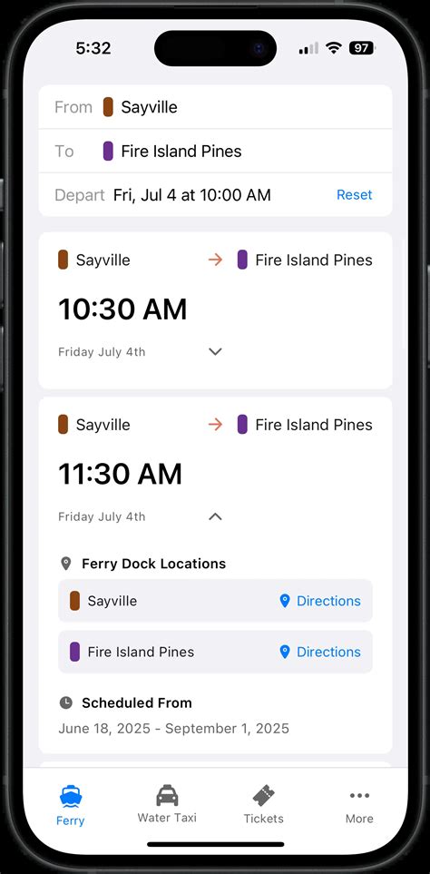 Fire Island Pines Ferry and Water Taxi Schedules