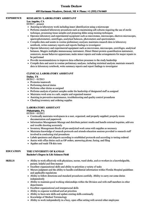Image result for Lab Assistant Resume Example