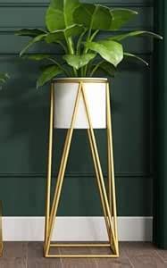 CROWN HANDICRAFTS Iron Indoor Outdoor Home and Garden Decor Plant Stand ...