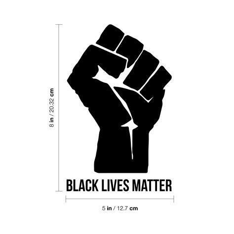 Printique Art Decal - Black Fist Black Lives Matter - 8" x 5" - Sticker ...
