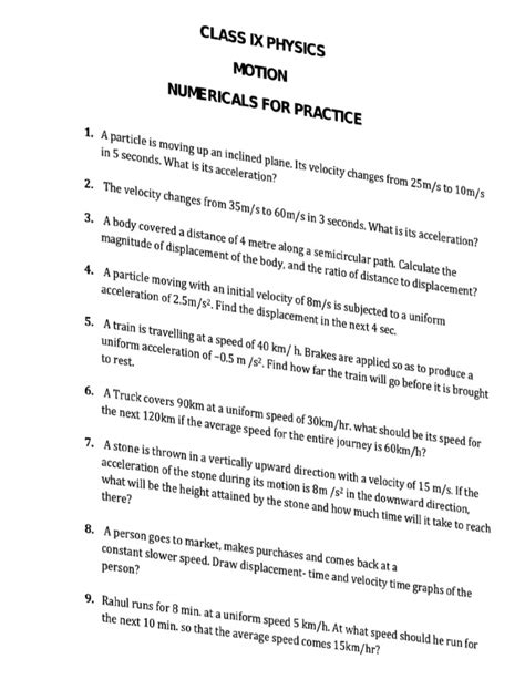 Image result for Basic Physics Numericals