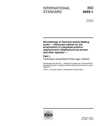 ISO 6888-1:1999, Microbiology of food and animal feeding stuffs ...