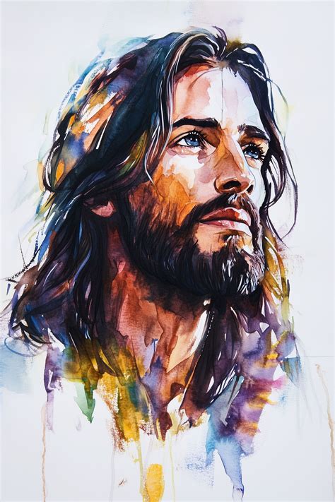 Jesus Christ aquarelle portrait, a Holiday Photo by MistyDay in 2025 ...